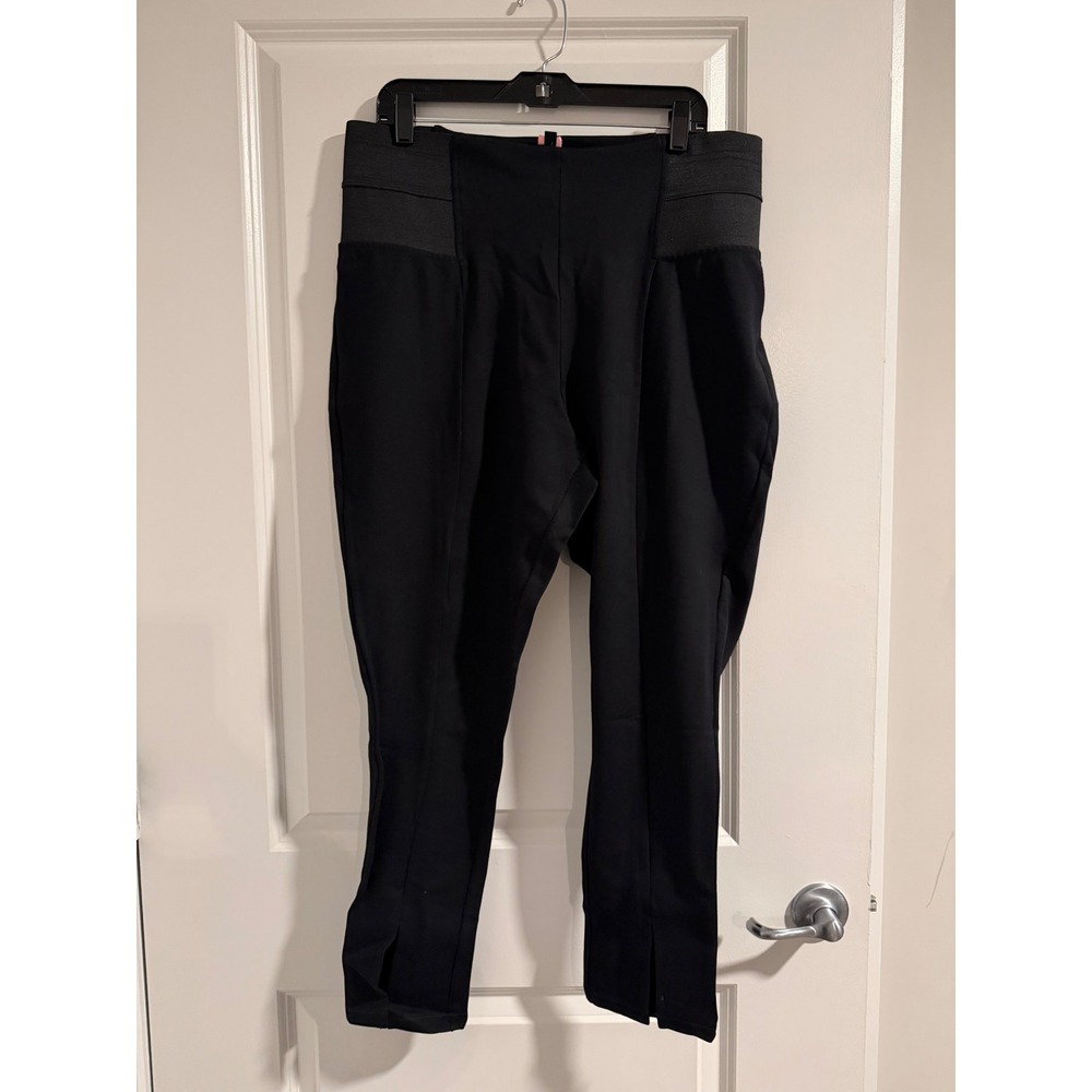 ELOQUII Black Wide Waistband Cropped Leg Pants‎ Size 18